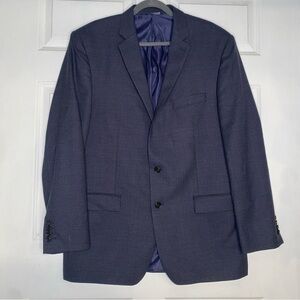 Vintage Ralph Ralph Lauren Blue Label Wool Herringbone Print Sport Coat Size 46L